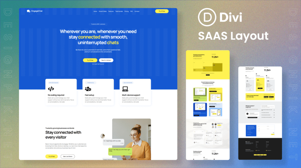 EngageChat Divi Saas layout by designpik.net min